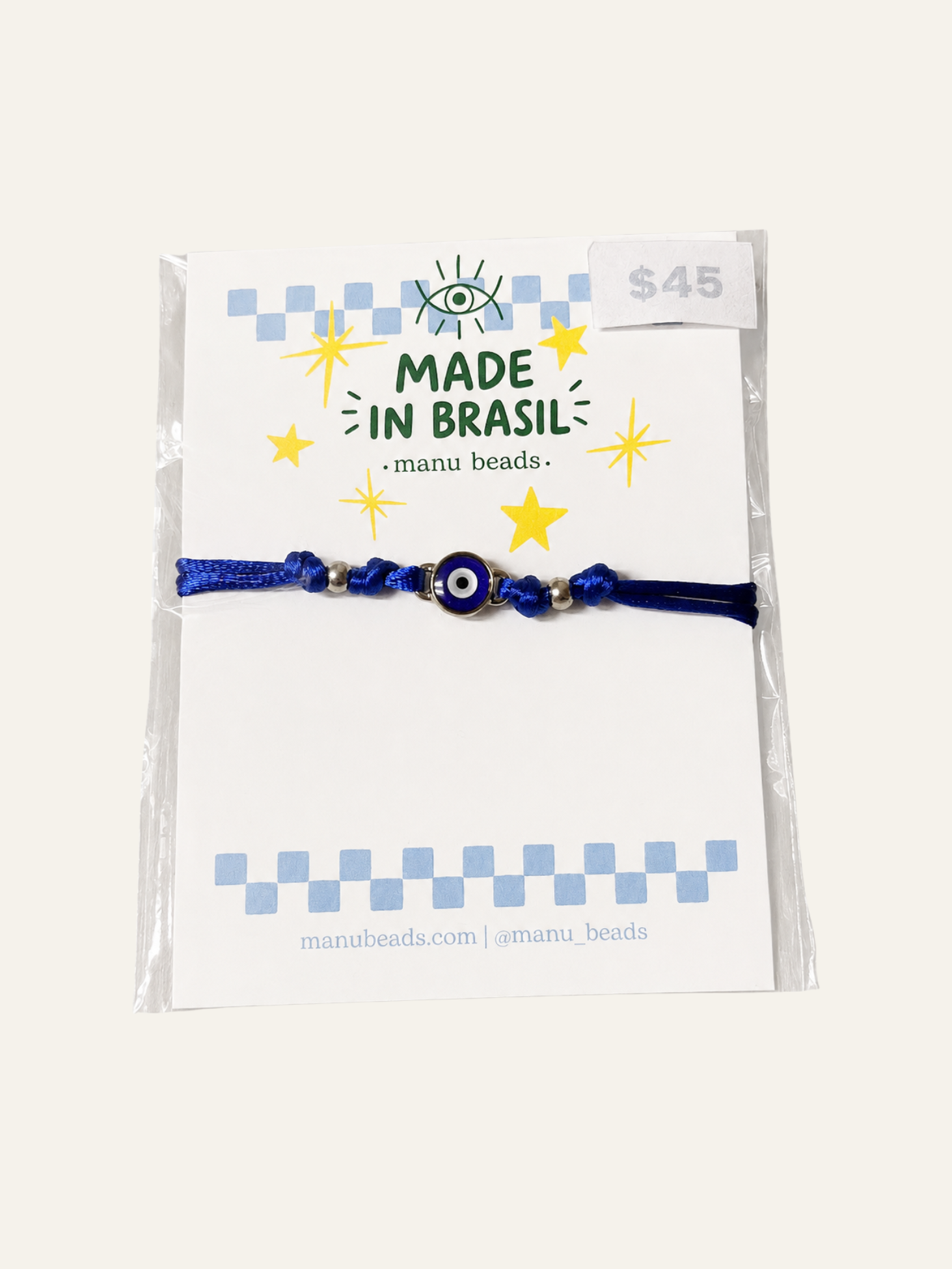 pulseira cetim olho grego
