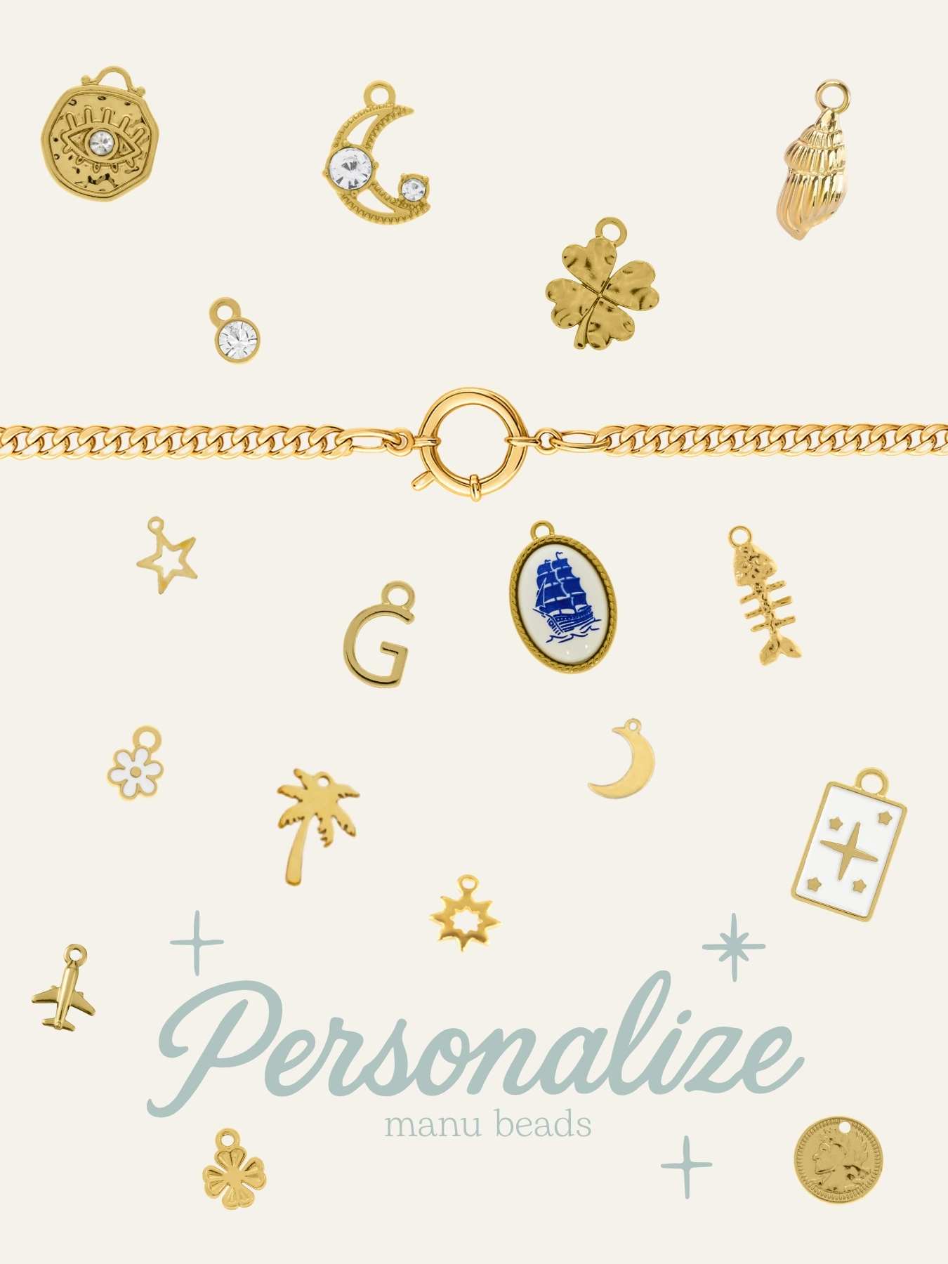corrente fecho bóia personalizável